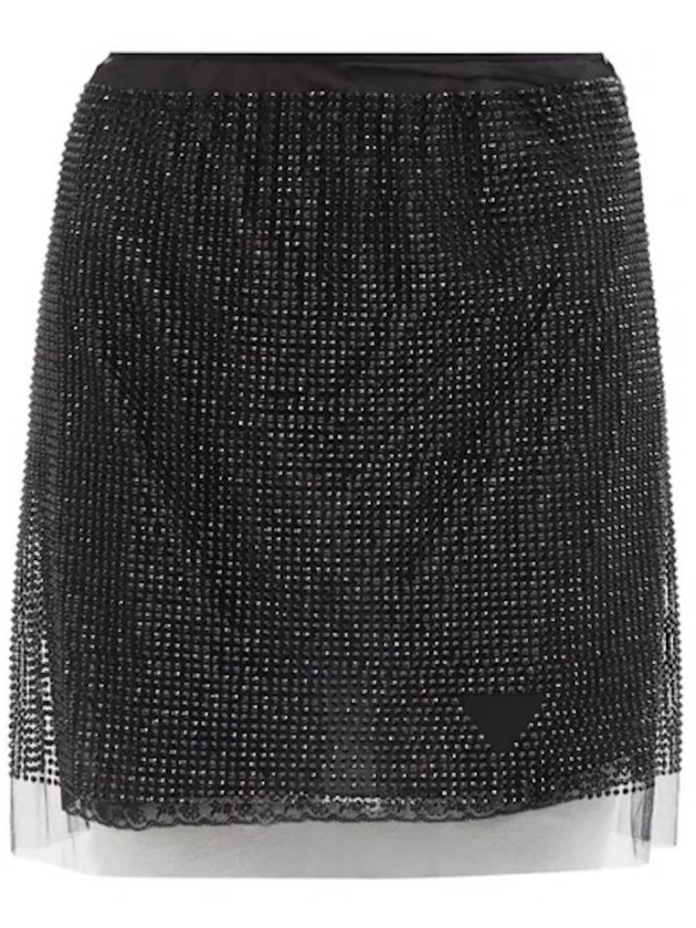 PRADA 2021 black crystal mini skirt - IT40